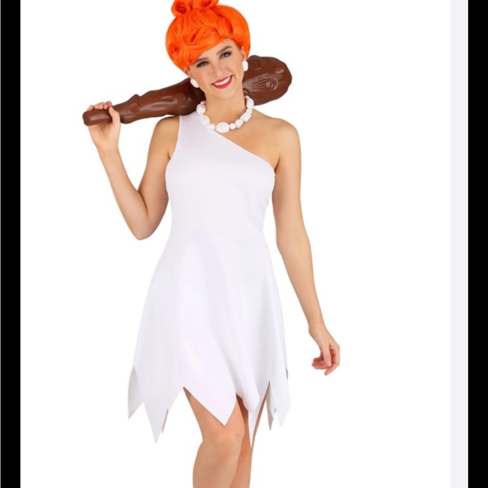The Flintstones Wilma Women’s Small Halloween Costume White Short mini Dress